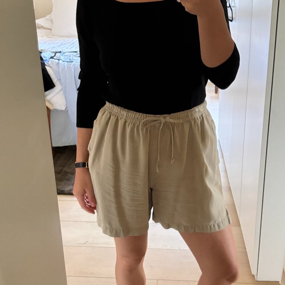 Vintage Drawstring Silk Shorts S